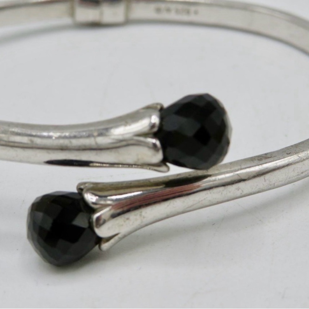 ALWAND VAHAN 925 SILVER BLACK ONYX CUFF BRACELET 7.5” - Picture 2 of 6